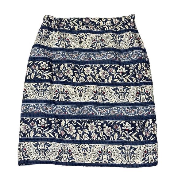 Talbots Petite Floral Canvas A-Line Skirt Size 6 - Picture 2 of 9